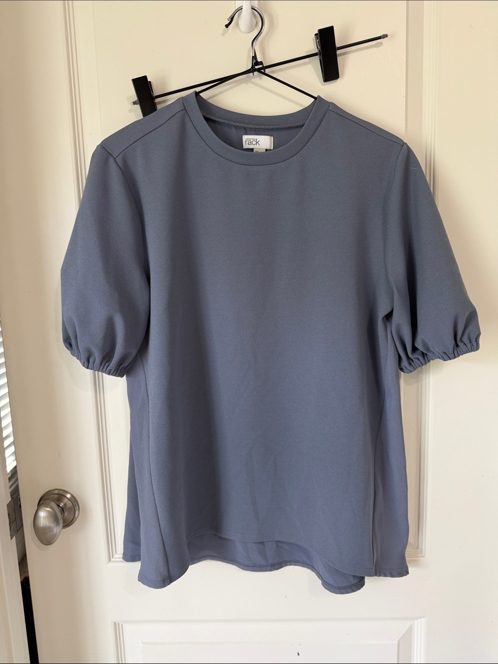 Nordstrom rack Puff Sleeve Crewneck Top in Slate Blue